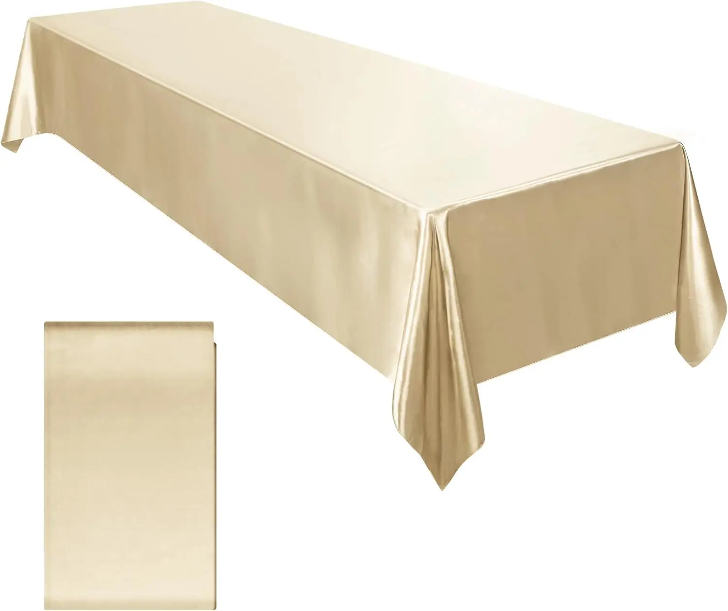 

Satin Tablecloth soft Overlay Cover Rectangular Bright Silk Washable Table Cover for Party Wedding Banquet Dining Table Decor