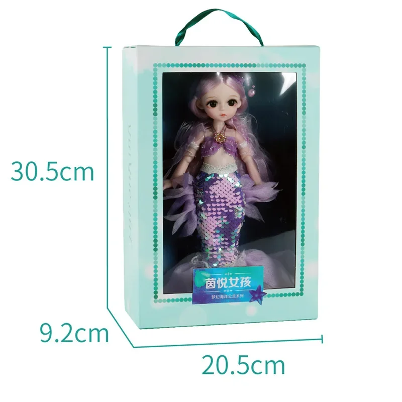 Muñeca de princesa articulada extraíble para niñas, juguete de 30cm con ojos 3D de sirena, a la moda, el mejor regalo de cumpleaños, 1/6