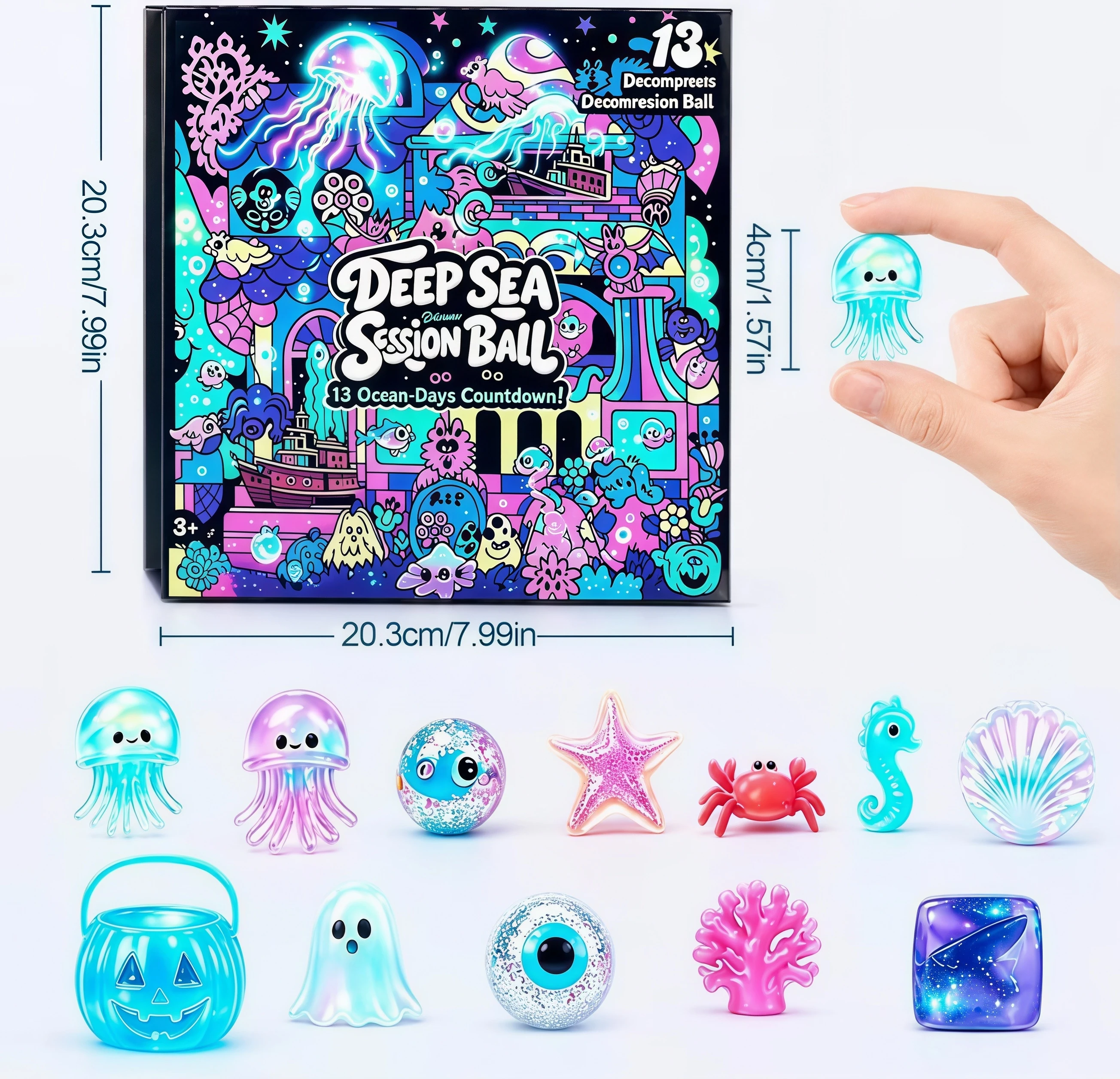 2026 Adventskalender 13/24 Tage Gruselige Squishy Slow-Rise Stressabbau Countdown Geschenkbox Party Überraschung Adventsboxen Weihnachtsdekoration – Detail 3