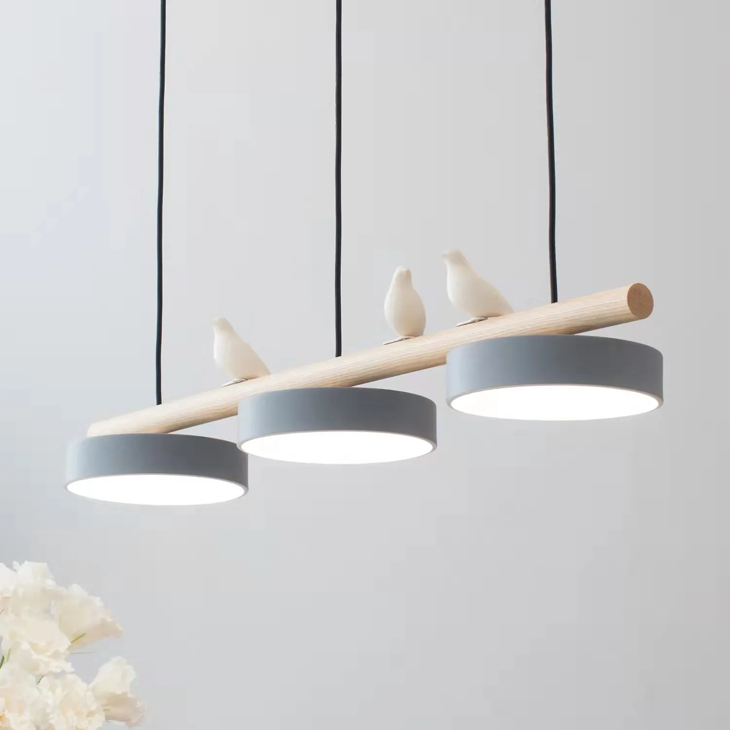 

Three-head about Bar Chandelier Dining Table Personalized Dining Room Wood Art Bird Chandelier Creative Chandelier