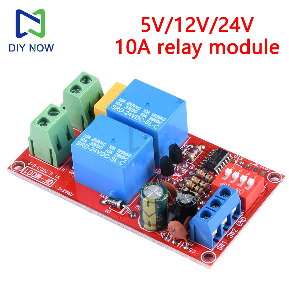 10A 5V/12V/24V Switching DC Motor Forward and Reverse Relay Module With Timer Switch For Solenoid Valve Electric Push Rod