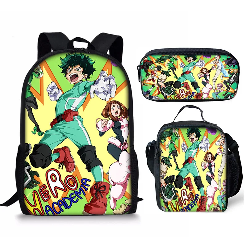 

Popular Youthful My Hero Academia 3D Print 3pcs/Set Student Travel bags Laptop Daypack Backpack Lunch Bag Pencil Case