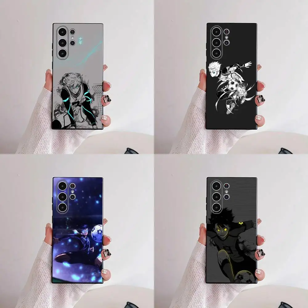 Anime B-Blue L-Lock Phone Case For Samsung S25,S24,S21,S22,S23,S30,Ultra,S20,Plus,Fe,Lite,5G Black Cover
