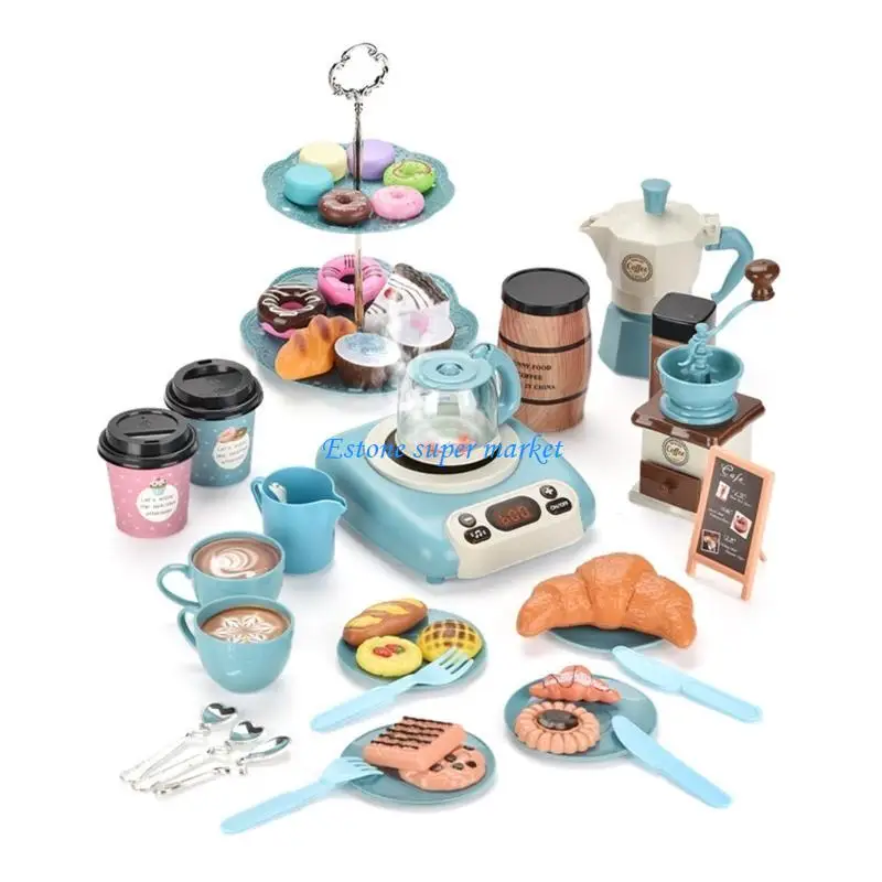 090B Coffee Machine realista Tarde Kitch Kitchen Fingle Play Toy Conjunto brinquedos