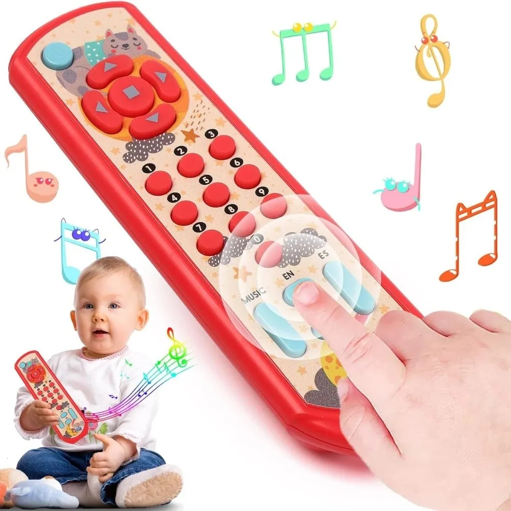 Jouets musicaux pour bébé, son et lumière, développement sensoriel en plastique, jouet télécommandé interactif, jouet d'apprentissage pour bébé en trois langues