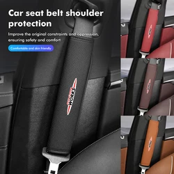 Car Seat Belt Shoulder Auto Adjuster Device Protection Pad For MINI Cooper R53 R52 R50 One JCW Clubman Countryman WORKS