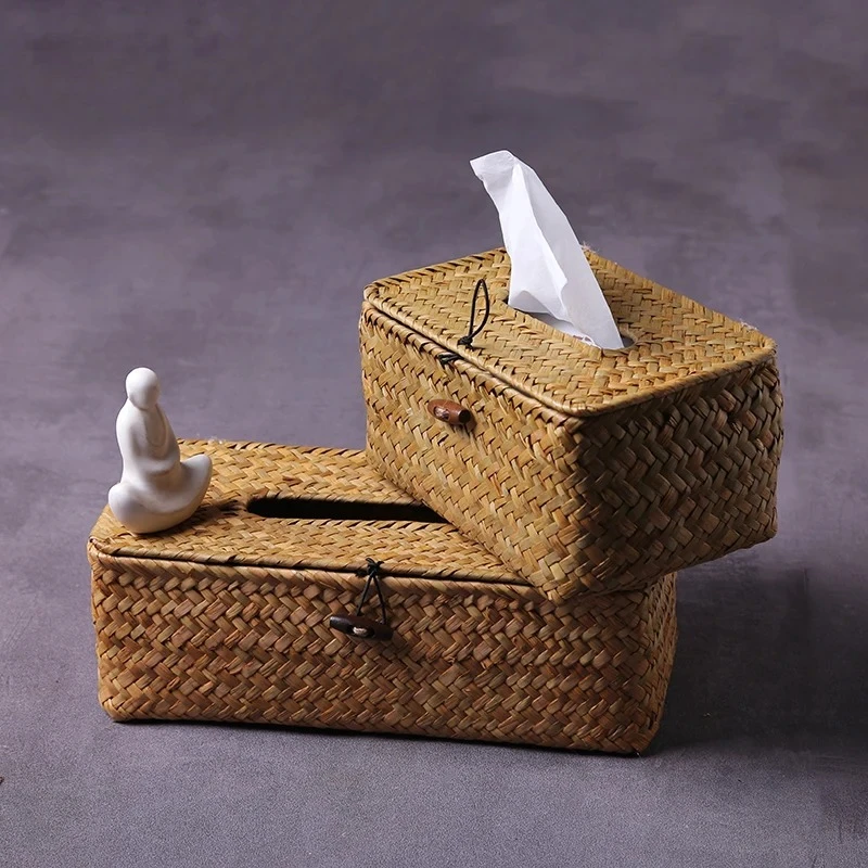 

Chinese Style Handmade Tissue Box, Multi-Function Remote Control Holder, Dining Room Napkin Organizer, Hotel Paper Towel Holder