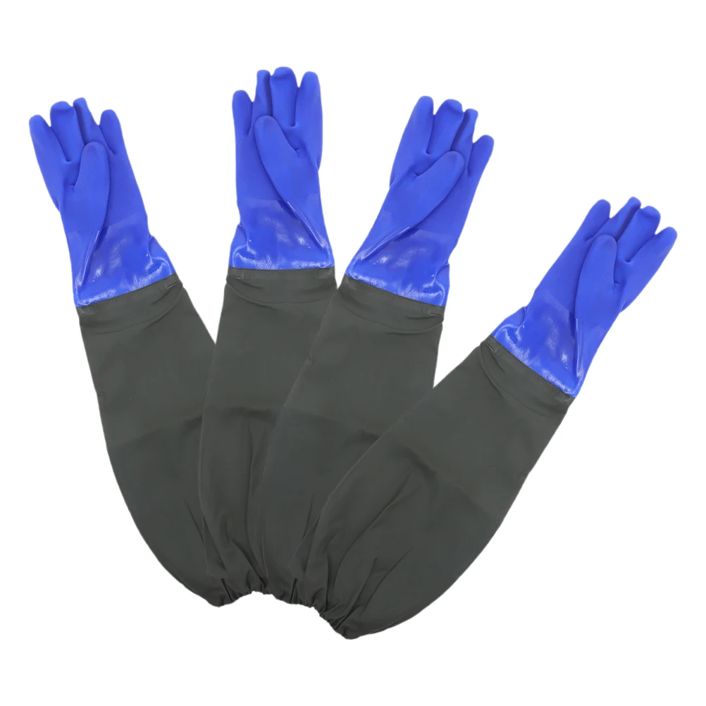 

2 Pairs Long Arm Waterproof Gloves Kitchen Cleaning Dishwashing Chemical Resistant Elbow Length Rubber Gloves Reusable