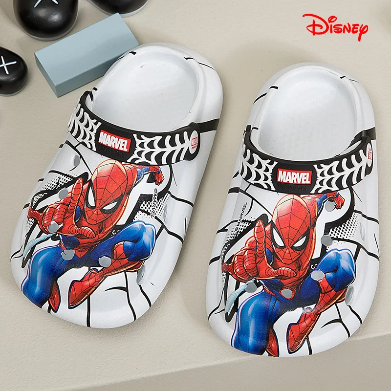 Disney Slippers Children\'s Hole Shoes Summer Spiderman Boys Indoor Non-slip Sandals Children\'s Outdoor Wear Beach Shoes