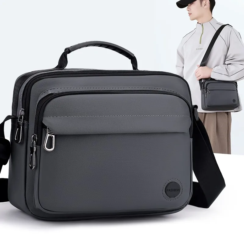 Men's Crossbody Bag - Multi-Compartment Business Shoulder Bag with Adjustable Strap, Compact Design for Travel & Everyday Use