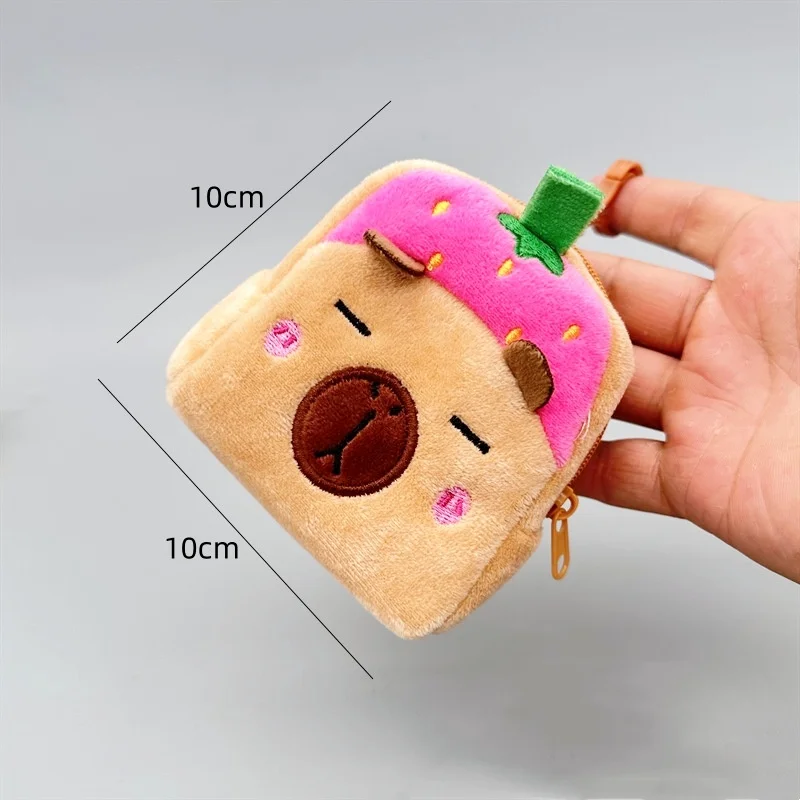 Imagem -05 - Capybara dos Desenhos Animados Plush Pencil Case Kawaii Pencil Box Cosmetic Pen Bolsa Artigos de Papelaria Material Escolar 24 Pcs por Lote