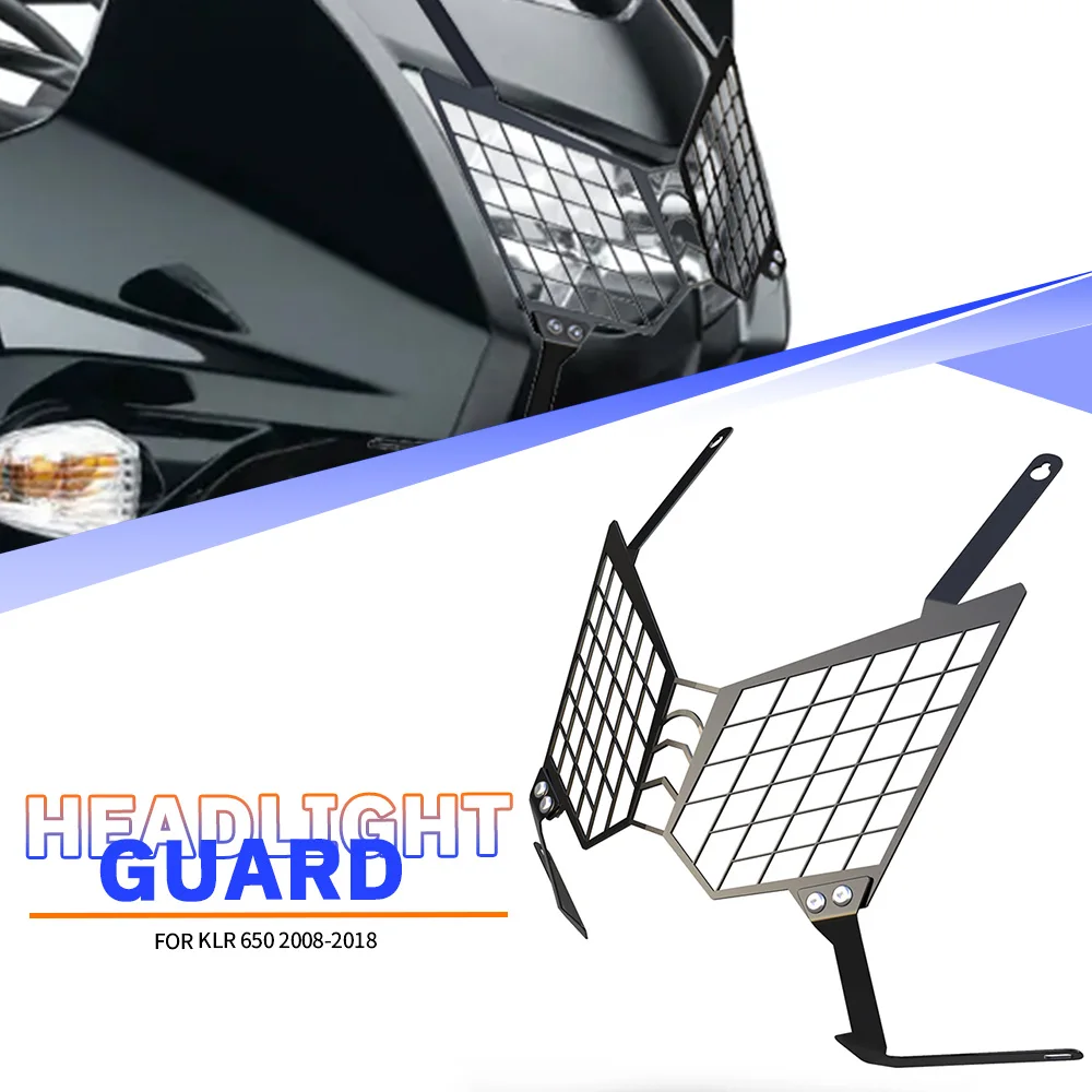 

For Kawasaki KLR650 CNC Aluminum Motorcycle Accessories Front Headlight Guard Cover Protection 2008-2014 2015 2016 2017 2018