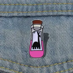 Kuzco’s Potion Enamel Pins Custom Purple Llama Potion Brooches Lapel Badges Fun Cartoon Movie Jewelry Gift for Kids Friends