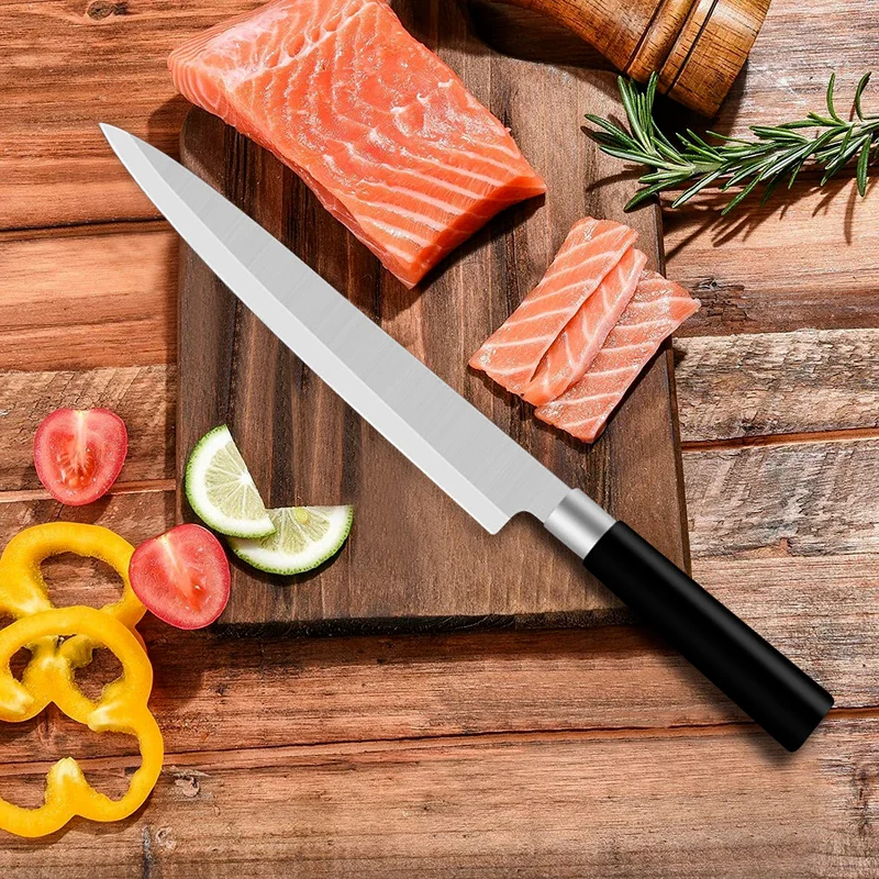 Sushi Knife Salmon Fish Filleting Japanese Chef Knife Stainless Steel Vegetables Slice Meat Cleaver Kitchen Knife