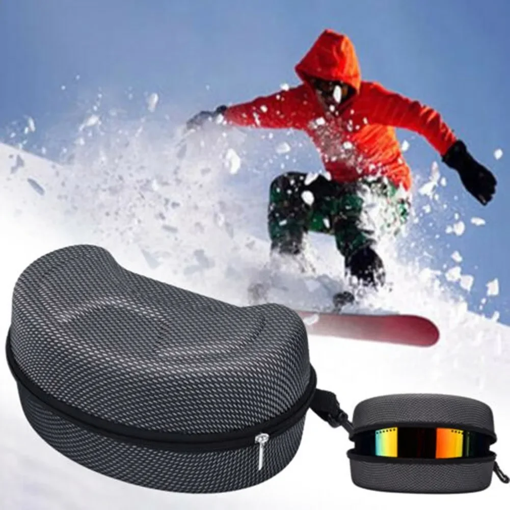Soverup 1PCS Snow Ski Eyewear EVA Protection Case Snowboard Skiing Goggles Sunglasses Carrying Case Zipper Hard Shell Box Glasse