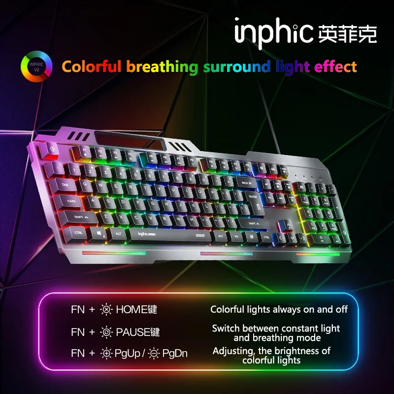 Imagem -04 - Indy-usb Wired Silent Gaming Keyboard 104 Key Teclado Gamer Silencioso para Computador Laptop Reconhecimento de Celular