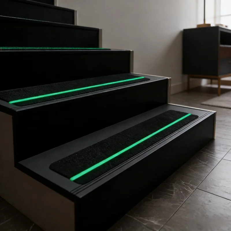 

6x241 Inch Outdoor Stair Anti-Slip Treads Heavy Duty Black Green Adhesive Tape for LadSliding Plate Deck Floor Safety Accessory