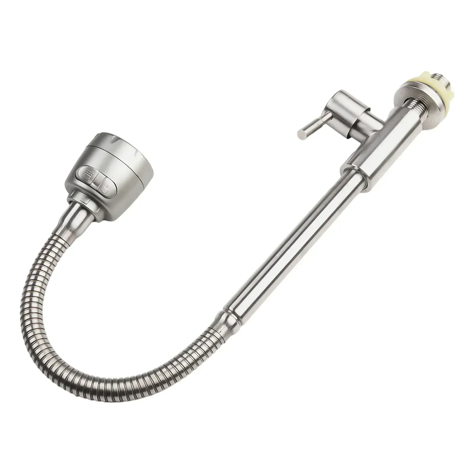 304 Stainless Steel Kitchen Faucet Single Hole Pull Out Spout Kitchen Sink Mixer Tap Multifunctional Outlet Mode Cold Water Effe