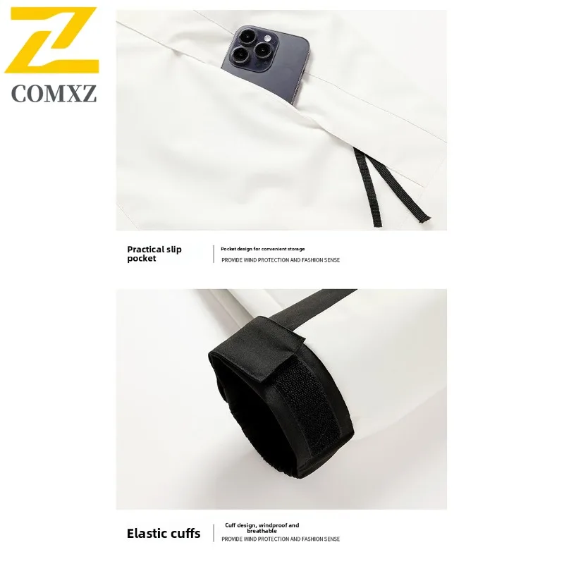 COMXZ Men lightweight Windbreaker Cotton Coat Spring Autumn Winter Couple Loose Hooded outdoor Jacket Windproof Waterproof 2025