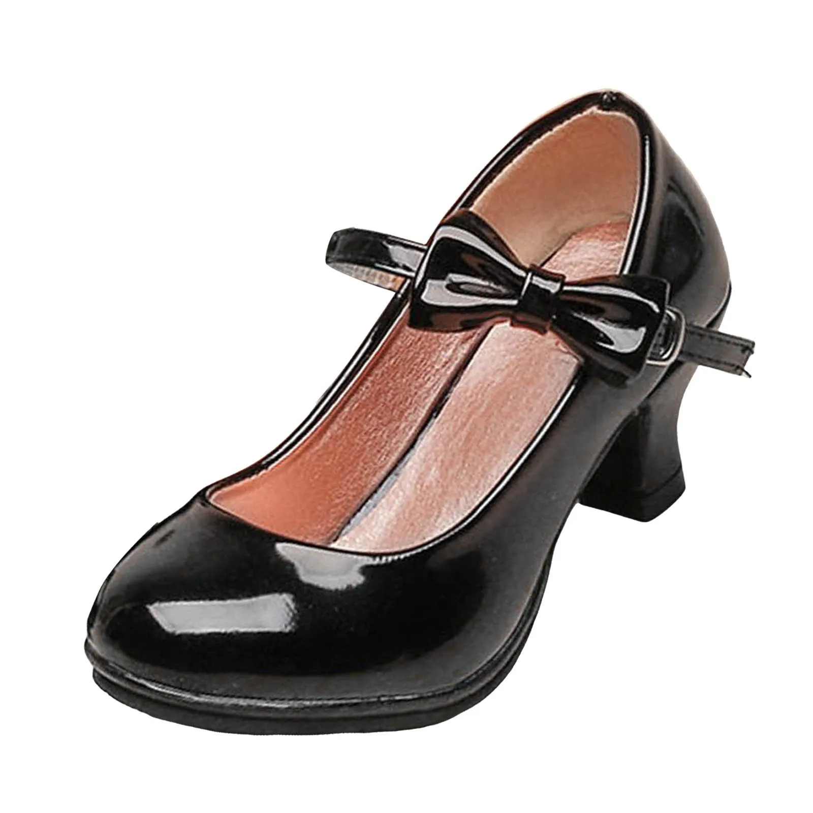 Fashionable Girls PU Leather High Heel Bowtie Shoes