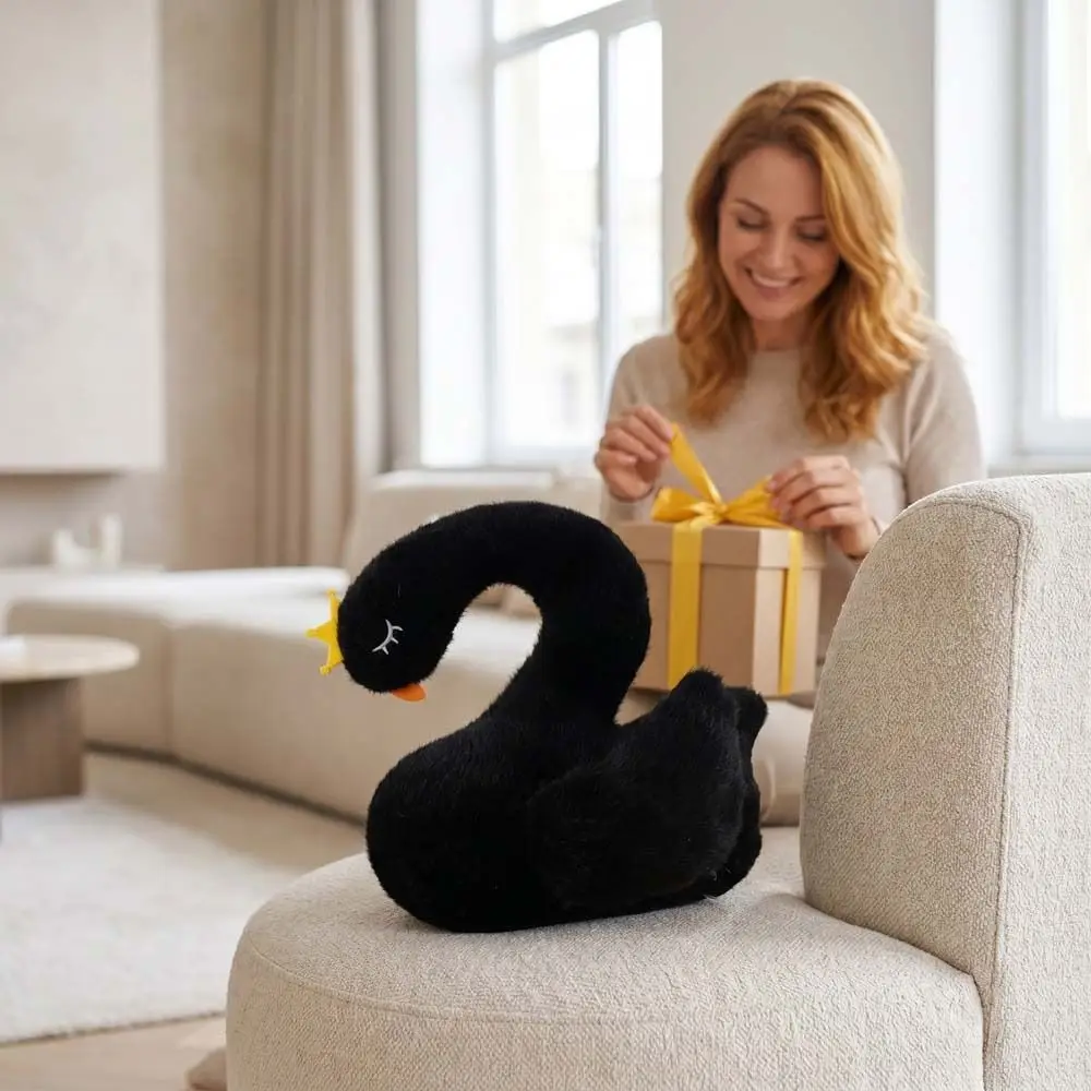

Soft Material White Goose Plush Toys Realistice Simulation Black Duck Plush Doll PP Cotton Stuffed Doll Desktop Companion