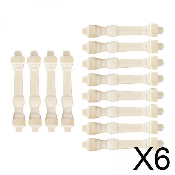 

6xDollhouse DIY Builders 1:12 Wood Spindles Balusters Kit Stair Railing