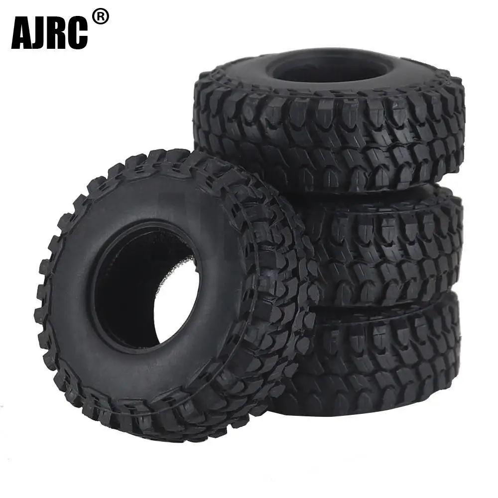 Ajrc 4pcs pneumatici per ruote in gomma da 1.0 pollici per Axial Scx24 Wrangler Gladiator 1/18 Traxxas Trx4m Bronco Rc Crawler parti del modello di