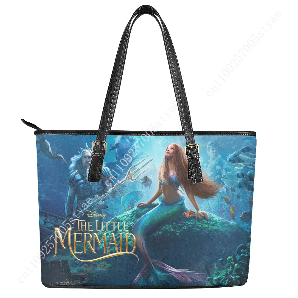 

Disney Ariel The Little Mermaid Handbag Womens Mens Tote Bag Shoulder Bag Business Leather Purse Travel Bag Gift