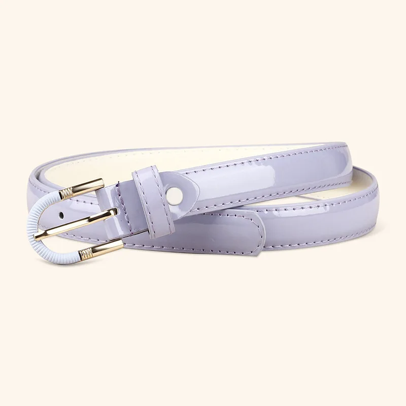 Purple Pu Leather Belts for Women Fashion Jeans Classic Retro Simple Round Buckle Female Dress Sword Goth Luxury Punk Gothic