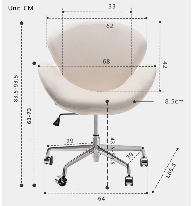 Lazy Casual Single Sofa Chair Metal Sliding Wheelchair Living Room Balcony Back Lounge Chair Study Can Be Raised Office Chair