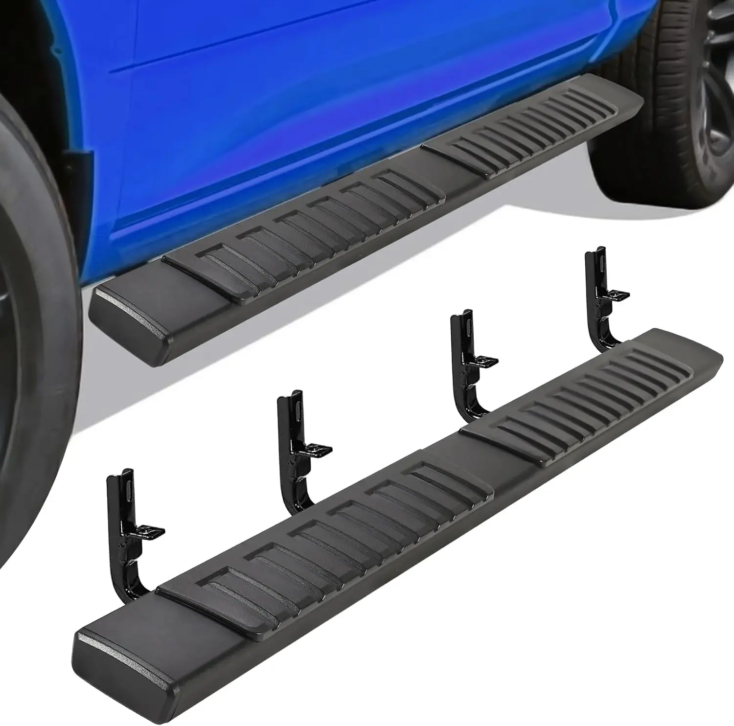 

Running boards for 2015 - 2025 full - size door trucks, black aluminum alloy, ideal for crew cab