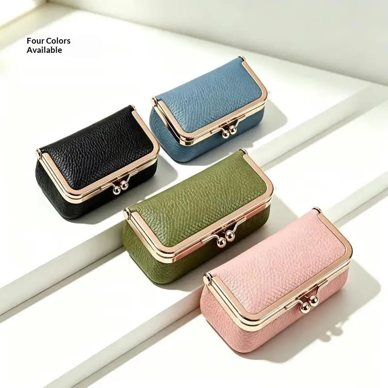 Women's Kiss Lock Jewelry Organizer Multifunctional Anti-fall Glasses Case Small Size for Pocket Bag Travel Use