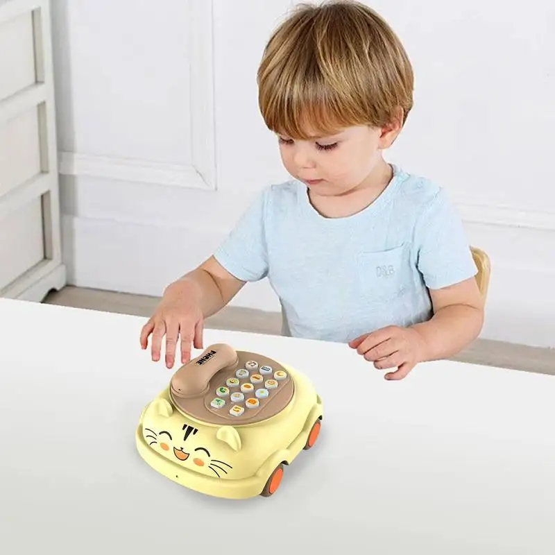 Toddler Phone Toy Portable Pretend Phone Play Toys Kids Cell Phone Toy Parent-Child Interactive Toys Battery Operated Preschool