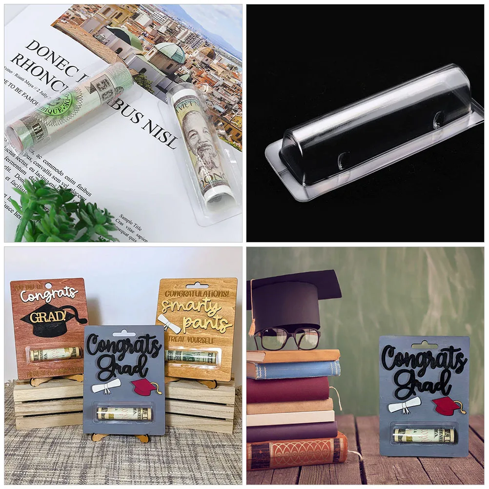 

60pcs Transparent Plastic Lip Balm Containers Clear Lipstick Holder Money Card Box Craft Gifts Storage Solution Plastic Domes