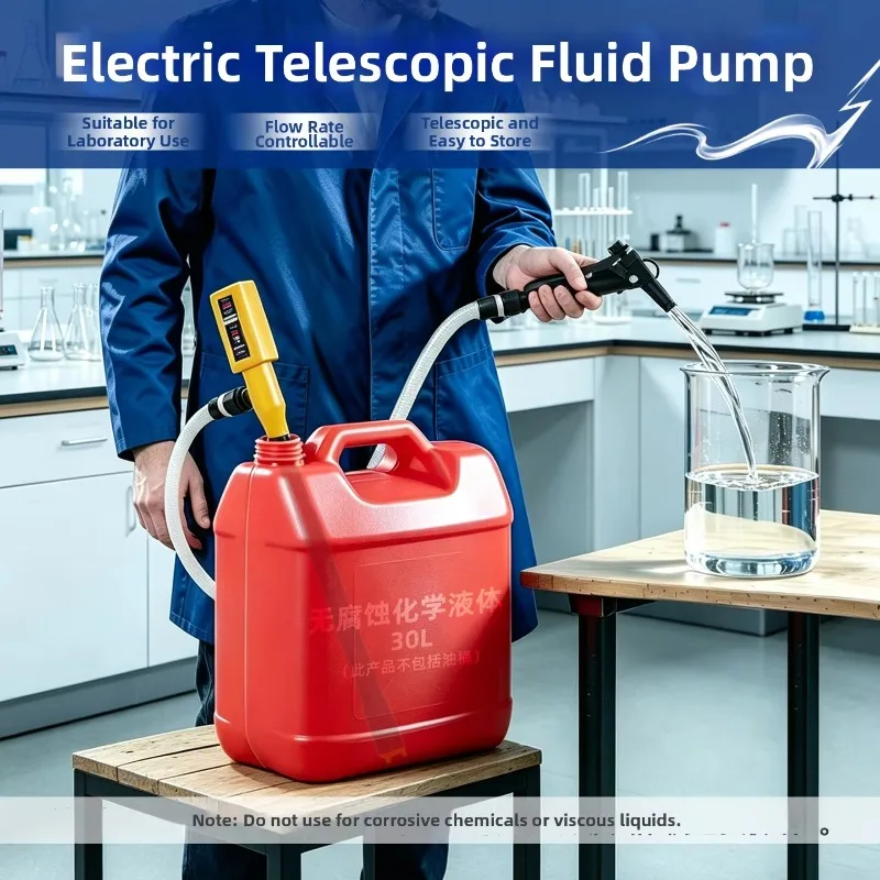 Fuel Transfer Pump, Telescoping Electric Fluid Transfer Pump Dry-Cell Model and Rechargeable Model with Built-in Lithium Battery