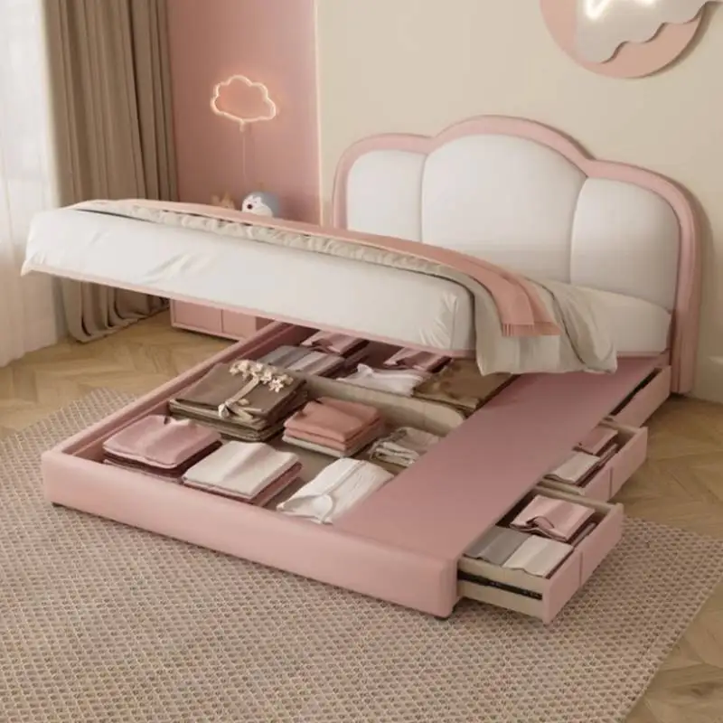 سرير أطفال بسيط فاخر قابل للتوسيع أوروبا عادي مخصص للفتيات سرير أطفال تصميم حديث مفرد Lettino Per Bambini أثاث منزلي #3