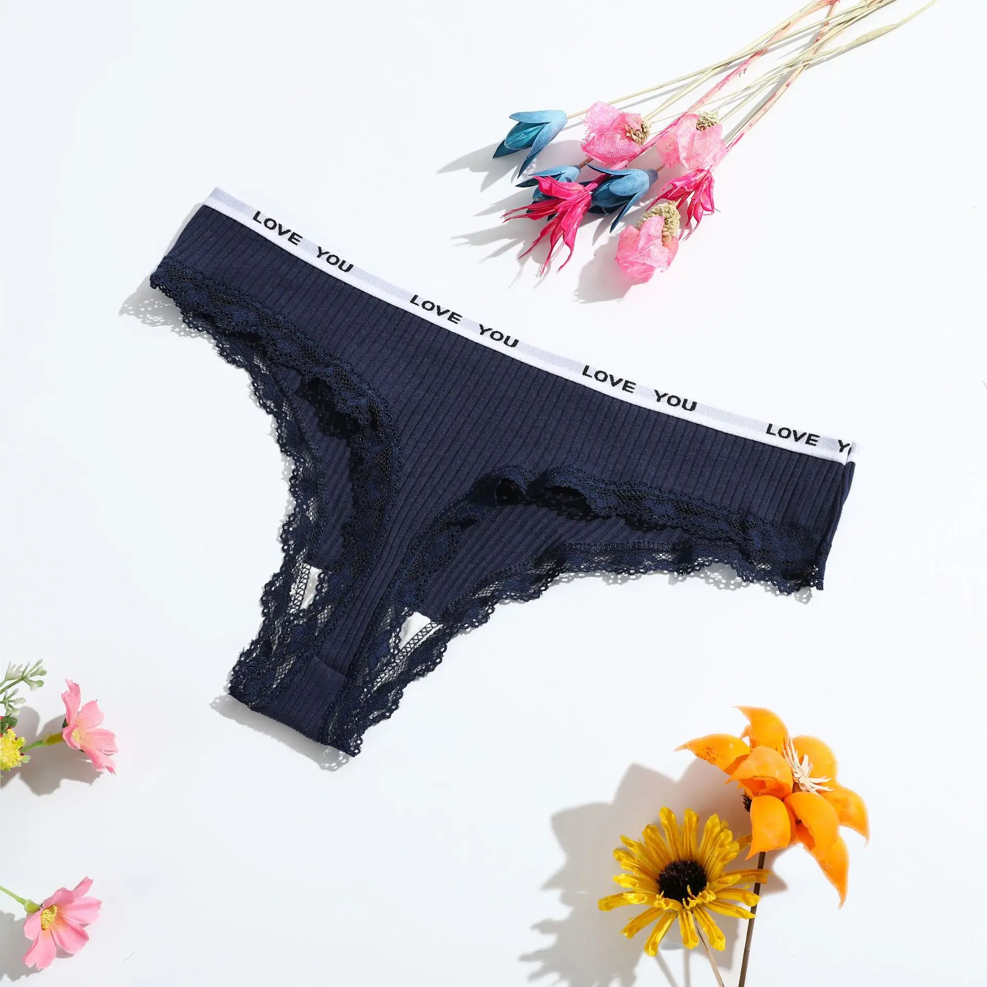 3Pcs/Lot Lace Thong Women's Tanga Low Waist Sexy Lingeries Cotton Panties Laides T Back Pants Girls Underwear Female Underpants - Image 6