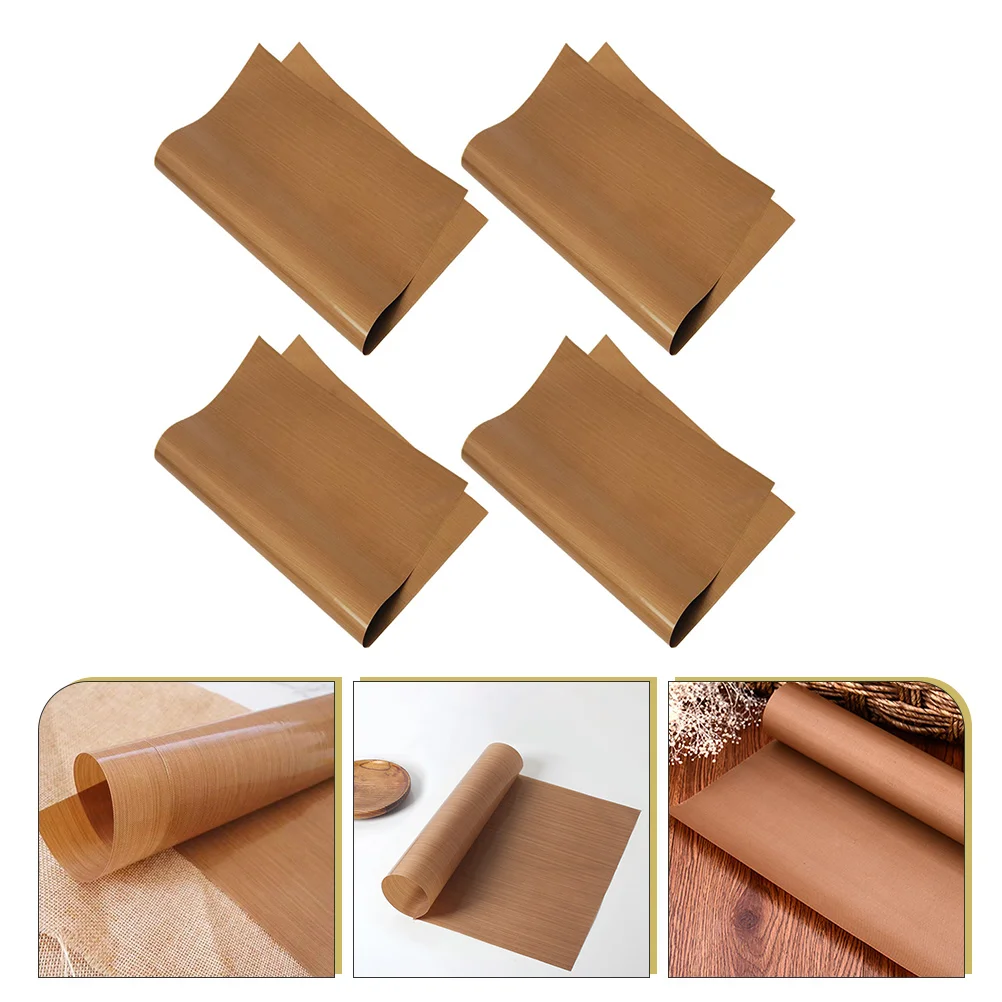 

4 Sheets Reusable Baking Pad Ptfe Coated Fiberglass Fabric Easy Clean Oven Mat for Daily Baking Use Ptfe Transfer Sheet