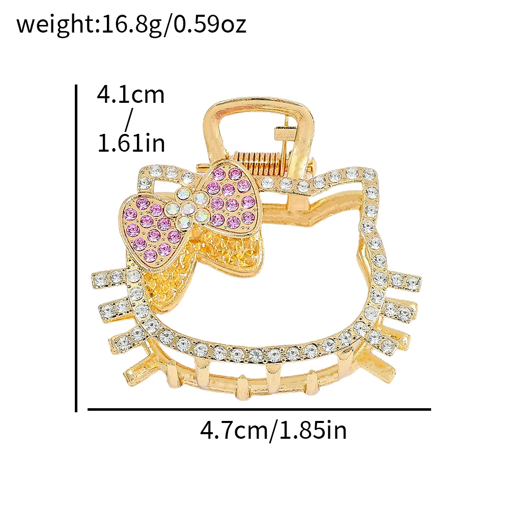 Garra de cabelo em forma de Hello Kitty de liga de zinco, um acessório de cabelo multifuncional e garra de cabelo