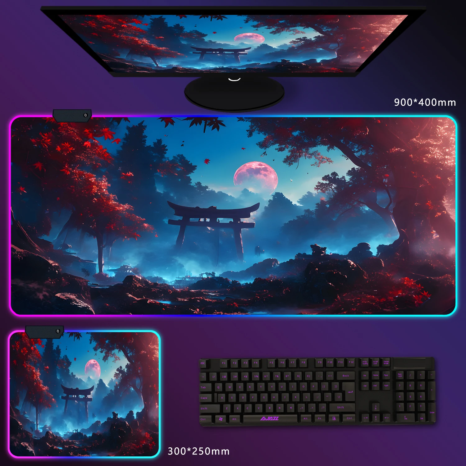 

XXL RGB Gaming mouse pad XXL large locking table mat natural rubber non-slip base FPS/MOBA special computer accessories durable