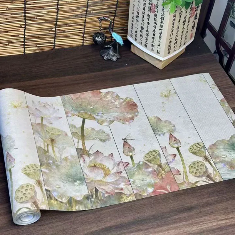Lotus Flower Silk-like Xuan Paper Roll 30cm x 10m, Semi-Ripe Calligraphy Rice Paper, Blank Scroll for Chinese Brush Writing