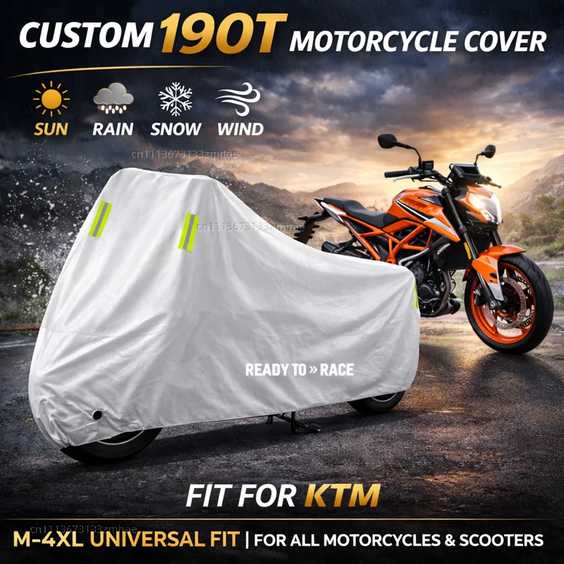 

For KTM Duke 390 1290 790 890 690 1090 1190 990 125 200 250 Duke1290 Outdoor Motorcycle Cover Waterproof Rain Dust Sun Cover