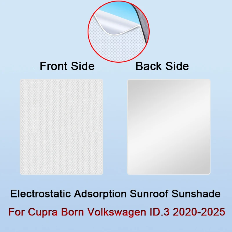 For Cupra Born Volkswagen ID.3 2020-2025 Electrostatic Adsorption Car Roof Sunshade Skylight Blind Shading Windshield Sunroof