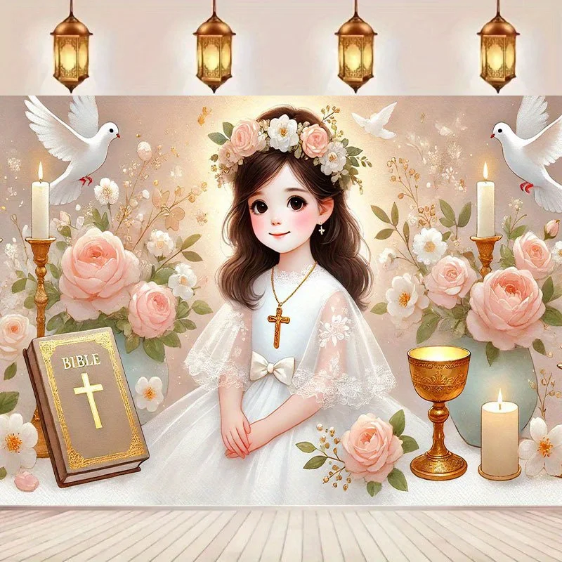 قطعة واحدة، قماش بخلفية سعيدة من ألياف البوليستر ذات المناولة الأولى، تصميم حمامة بيضاء متقاطعة، متعددة الأغراض