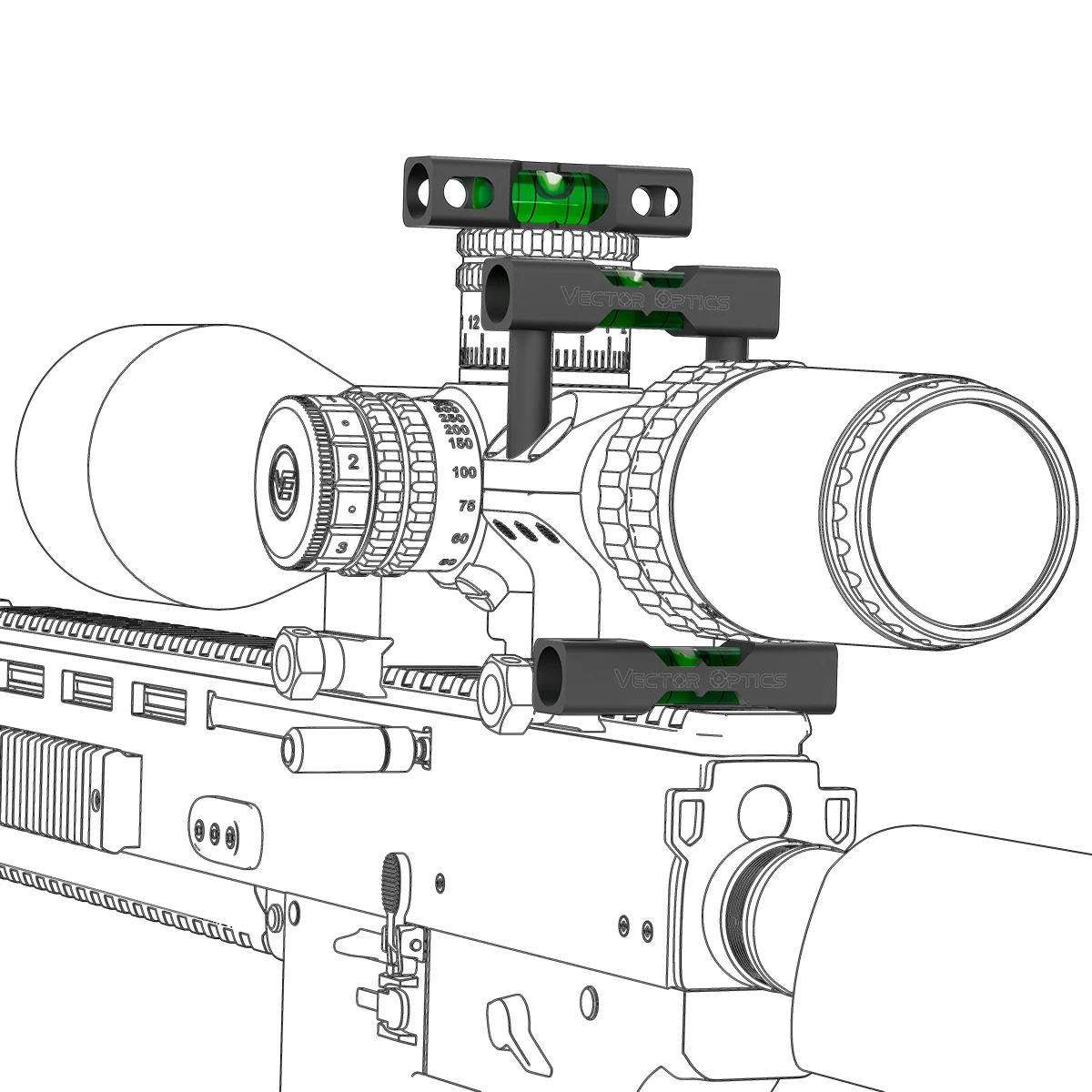 Vector Optics X-ACCU Universal Flat Style Bubble ACD Mount Air Bubble Level Anti-CANT Device With Full Metal Light & Compact