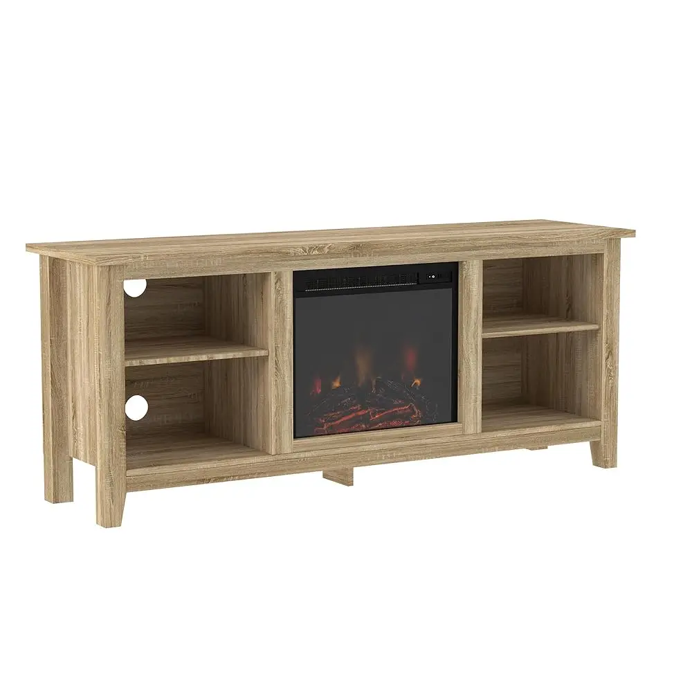 

Wren Classic 4 Cubby Fireplace Tv Stand For Tvs Up To 65 Hes, 58 H, Driftwood