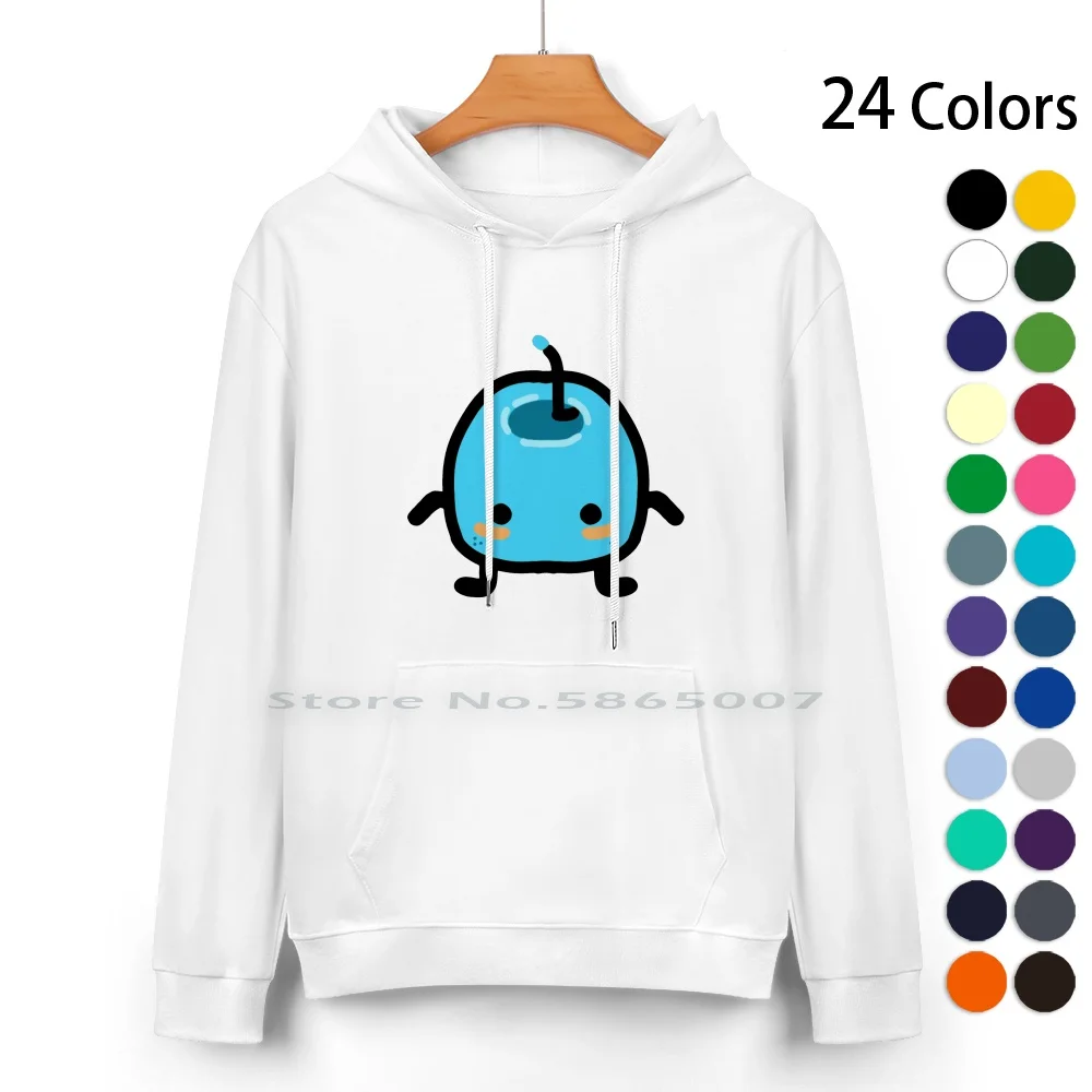 Blue Junimo Stardew Valley Pure Cotton Hoodie Sweater 24 Colors Blue Junimo Stardew Valley Character Cartoon 100% Cotton Hooded