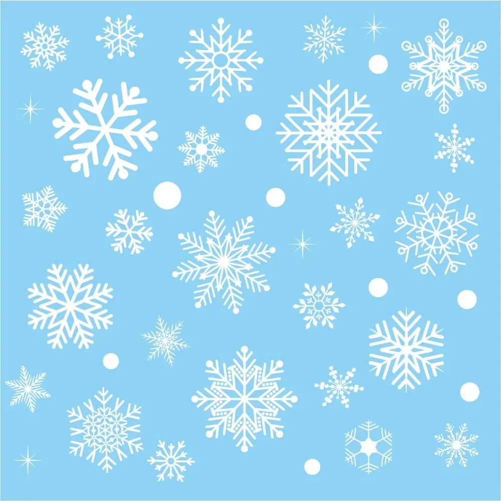 6 Sheet Snowflake Electrostatic Wall Stickers Kids Room Window Car Christmas Decoration Decals New Year Wallpaper Window Sticker