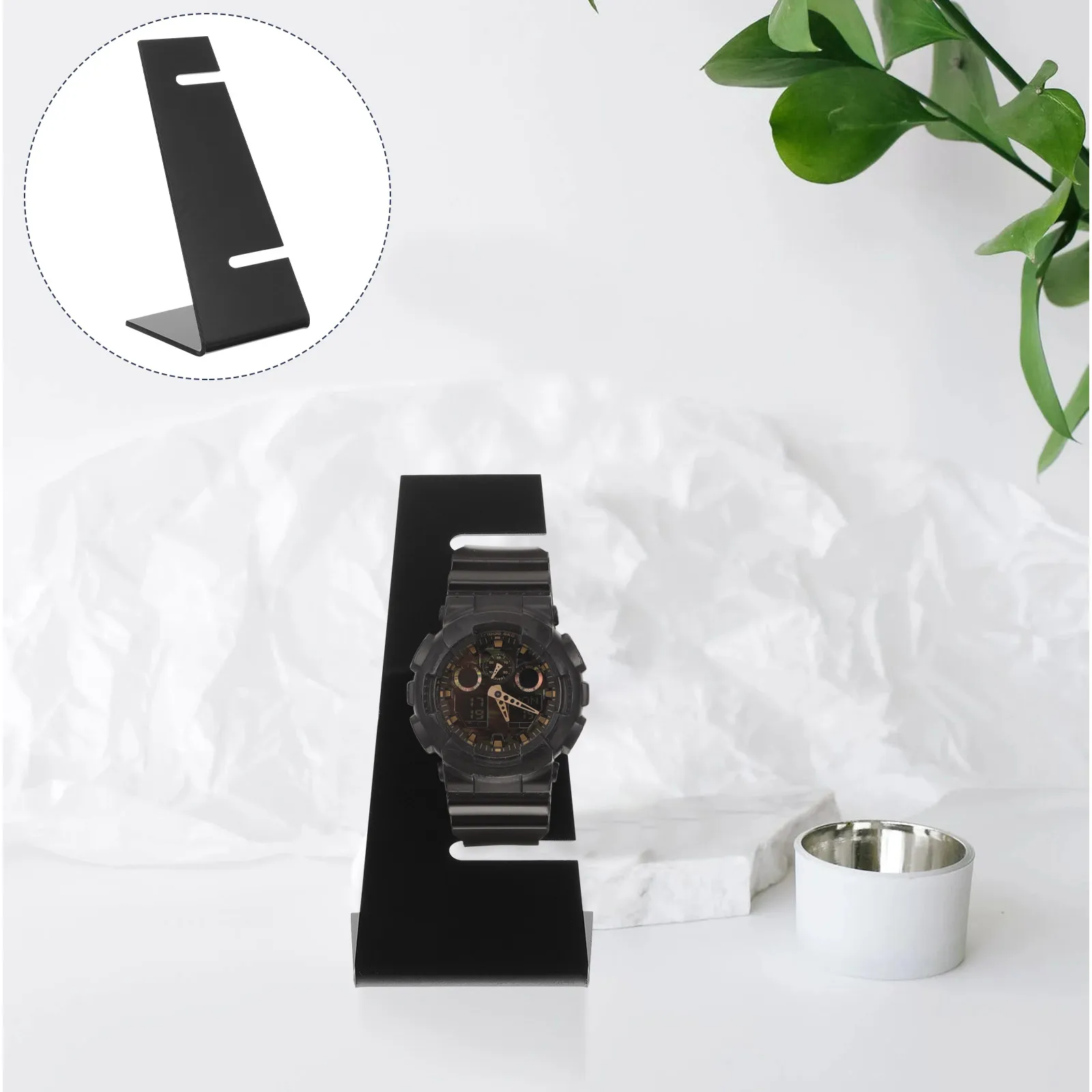 

Watch Display Stand Holder Bracelet Organizer Jewelry Storage Stands Display Table Black Acrylic Reusable Home Store Rack
