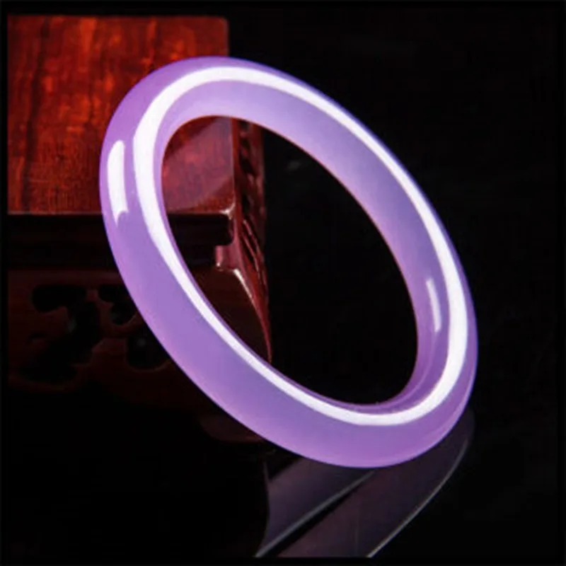 Quartz Rock Jade Violet Round Bar Bracelet Women's Popular Simple Jade Bracelet